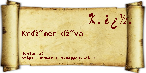 Krámer Éva névjegykártya